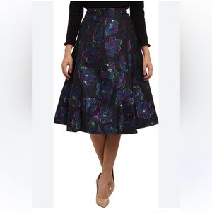 Kate Spade New York Floral Iridescent Clip Dot Jacquard A Line Skirt w/ Pockets
